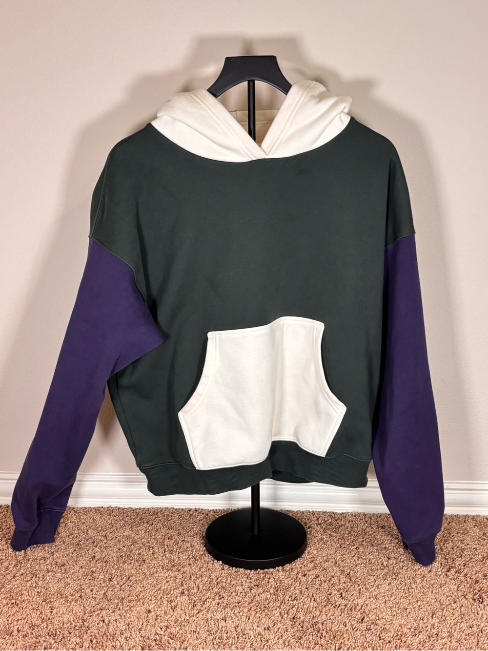 Fabletics Cozy Fleece Hoodie XL Everpine Bone Deep Navy Like New